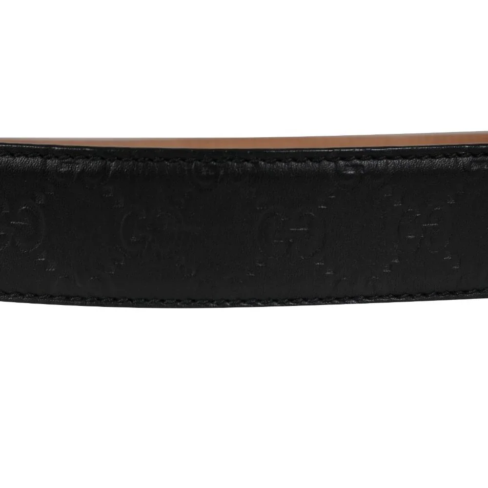 Gucci Mens Interlocking GG Supreme Buckle Belt Sizze 90 36 Black Leather - Picture 4 of 12